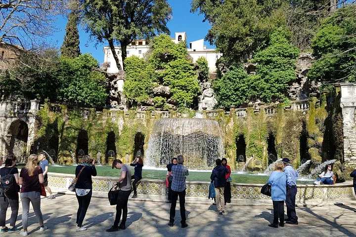 Cliffside terraces of Villa d'Este on a Tivoli villas full day trip with lunch from Rome, Italy