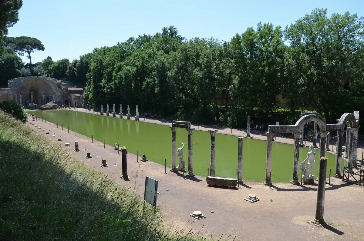 The Canopus pool at Hadrian's Villa on a Tivoli day trip from Rome