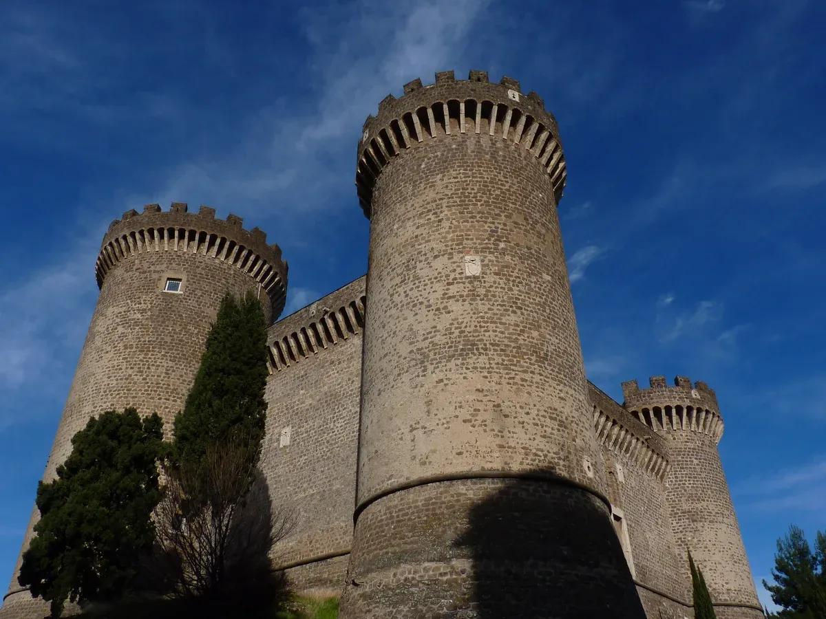 The towers of Rocca Pia castle on a trip from Rome to Tivoli
