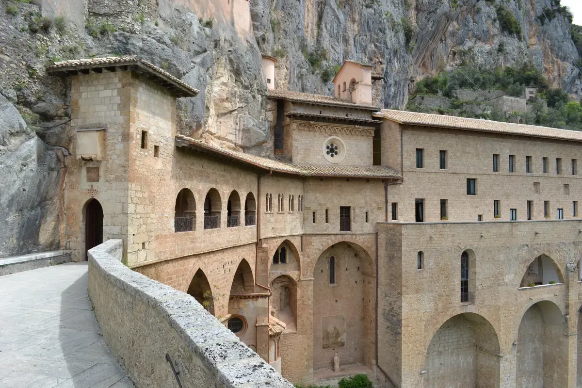The Sacro Speco monastery at Subiaco on a trip from Rome to Tivoli