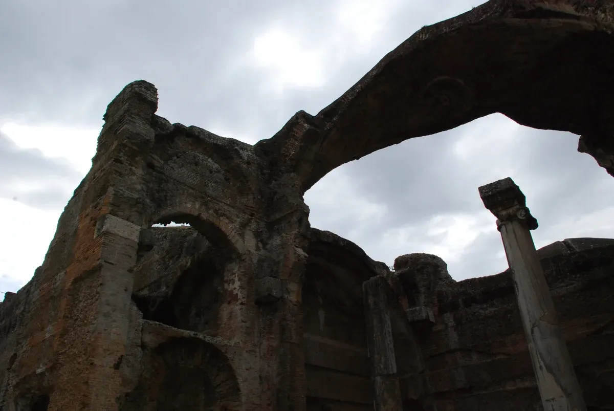The brick vaults of the baths at Hadrian's Villa on a Tivoli day trip from Rome