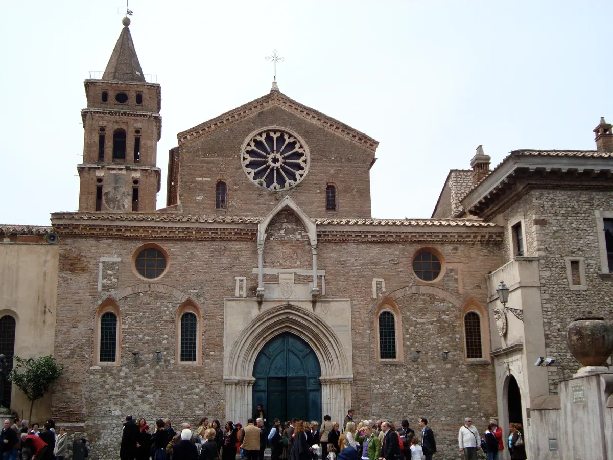 The facade of Santa Maria Maggiore in Tivoli beside Villa d'Este on a day trip from Rome