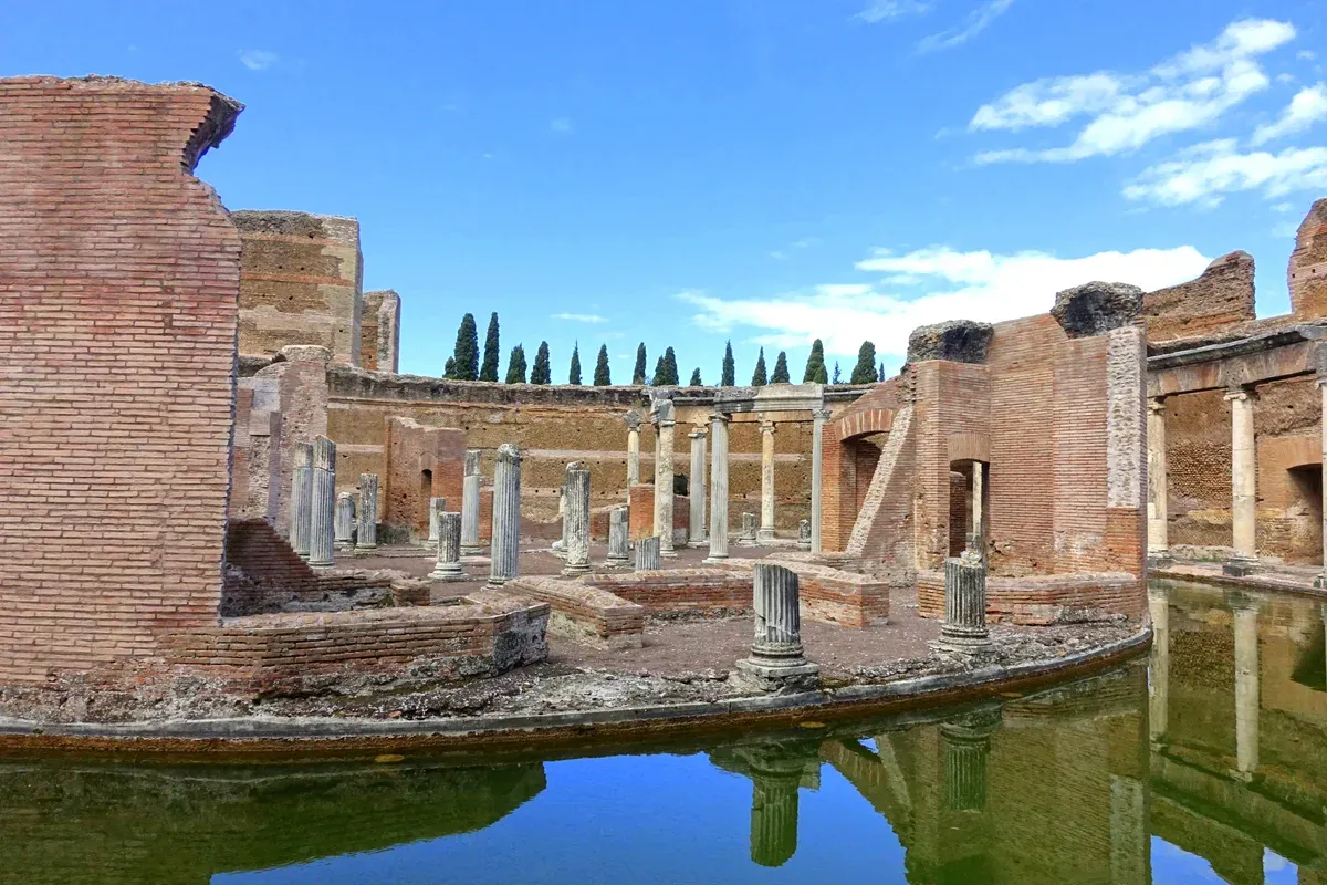 The Maritime Theatre at Hadrian's Villa seen on a day trip from Rome to Tivoli